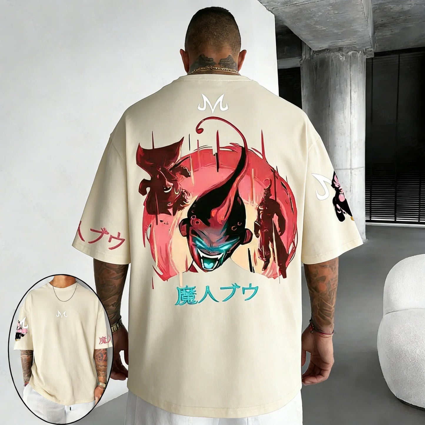 T-shirt Summer New Majin Buu Co Branded Unisex Harajuku Oversized Loose Casual Parent-child Short Sleeved