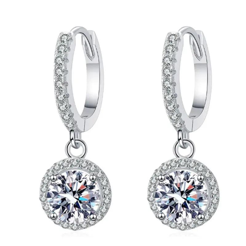 5mm D Color Moissanite Pendant Earring Lab Diamond GRA Certified Fine Jewelry 925 Sterling Silver Earring for Women Man
