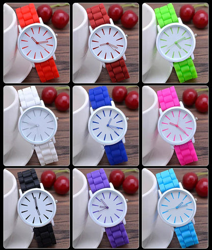 Women's Watches Ultrathin Silicone Ladies Bracelet Large Dial Korean Edition Female Student Fashion Quartz Wristwatch UTHAI CE76
