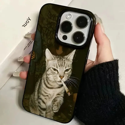 Smoking Cats Black Phone Case For IPhone 17 17Air 16 15 14 Plus 13 12 11 17 Pro Max X XS XR 7 8 Plus Soft Back Cover Case