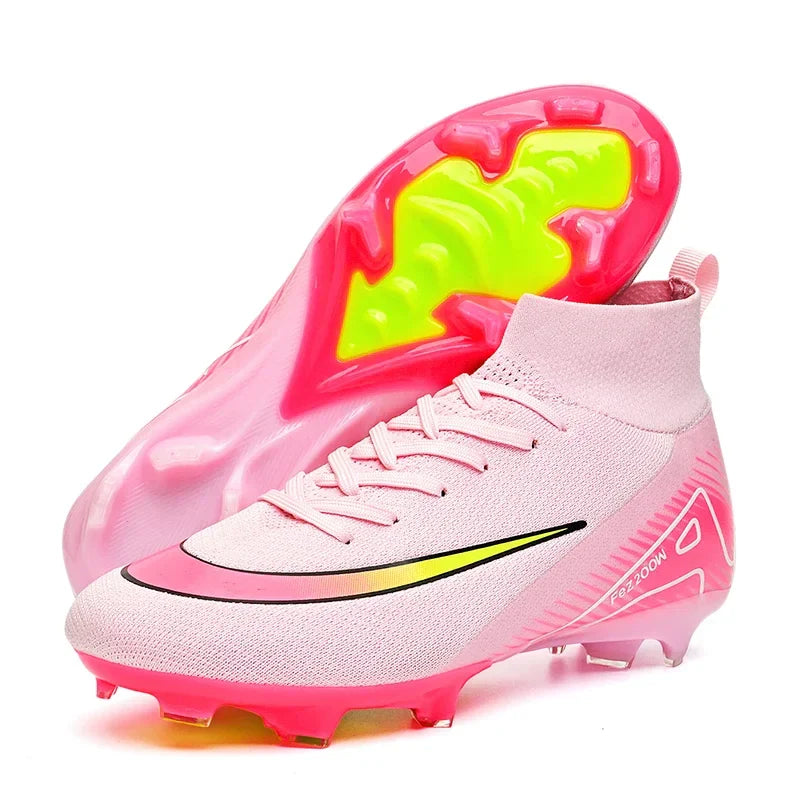New Men Football Boots Match Outdoor Long Spikes Soccer Shoes Cleats Comfortable Training Sport Adult Breathable Boys Non Slip