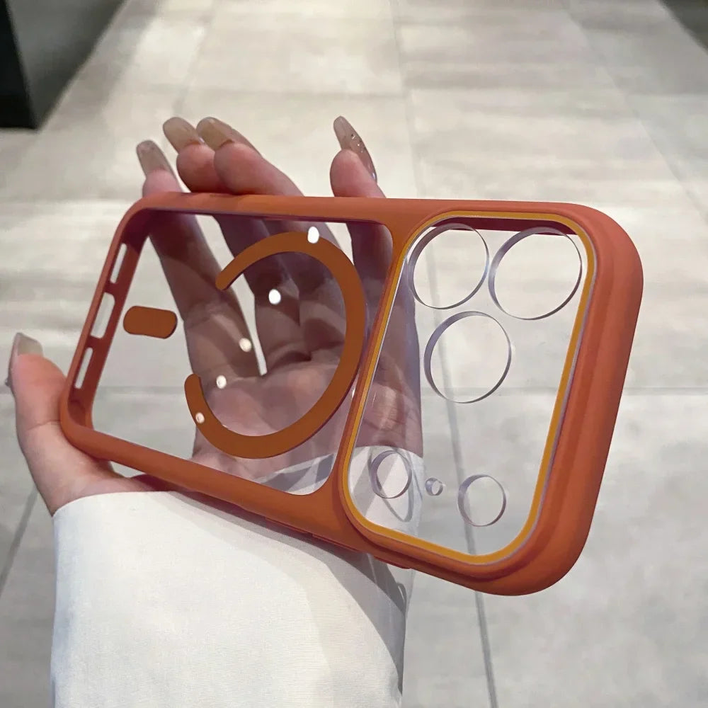 Camera Protector Acrylic Transparent For Magsafe Cases For iPhone 17 Pro Max 17 Pro Air Slim Magnetic Clear Bumper Back Cover