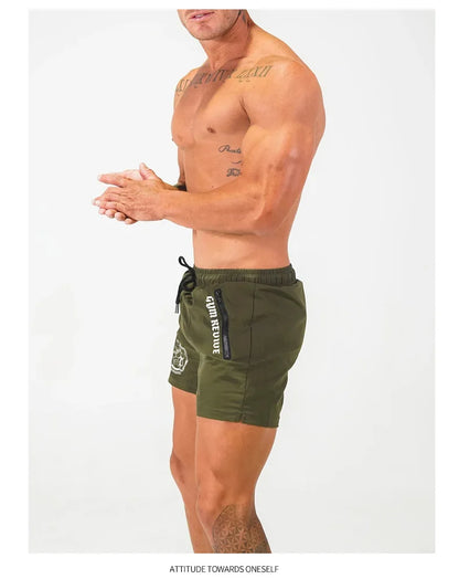 Men's Printed Shorts Summer Quick Dry Side Double Zipper Pockets Design Running Basketball Training Gym Shorts