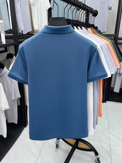 Men's Premium Cotton Polo Shirt Open Hem Design Breathable & Soft Factory Direct Supply  14 Trendy Colors Golf Top