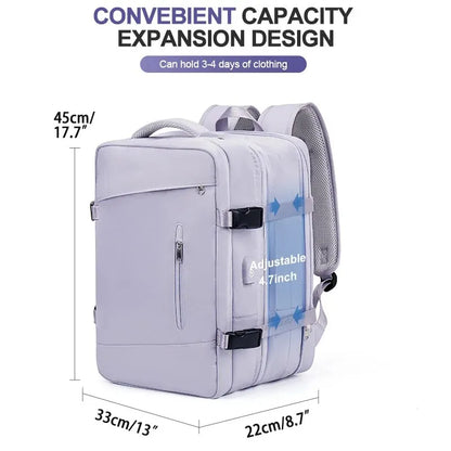 Travel Backpack for Women Expandable Weekender Hiking Laptop Backpack with USB Port Large Waterproof 40L Men's Backpack