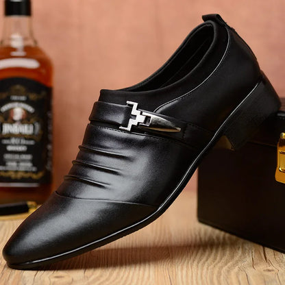 Classic White Men Dress Shoes 2024 Casual Business Leather Shoes for Men Point Toe Wedding Formal Shoes Men Size 46