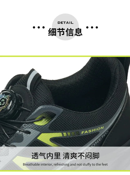 Anti Puncture Safety Shoes Steel Toe Anti Smash Lightweight Durable Slip Resistant Work Boots for Men Construction Industrial