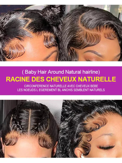 40 46 Inch Deep Wave Lace Frontal Wig 13x4 13x6 Hd Transparent Curly Human Hair Lace Front Wigs For Black Women Water Wave Lace Wigs Pre Plucked Baby Hair 300 High Density Brazilian Human Hair