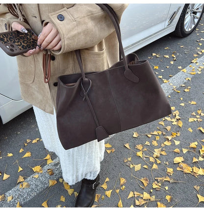 Faux Suede Solid Color High Quality Fashionable Versatile Handbag 2025 Women's Product Hot Selling  Large Capacity Shoulder Bag