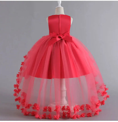 Kids for Girl's 3 to 12 years old Formal Evening Trailing Dress Sleeveless Princess Fluffy Cake Dinner Performance Dance