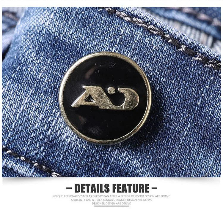 High Quality Spring Autumn Men's Slim Jeans Stylish Casual Stretch Fabric Denim Pants Classic Trousers Smoke Gray Plus Size 40