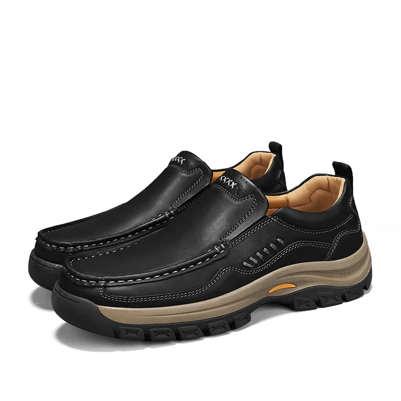 Men's Hand-Stitched Fashion Loafers, Solid Color Low-Top Casual Shoes, Simple Trendy Slip-On Sneakers, Men's Shoes for All Seasons, Daily Office Business Shoes, Large Size Men's Shoes