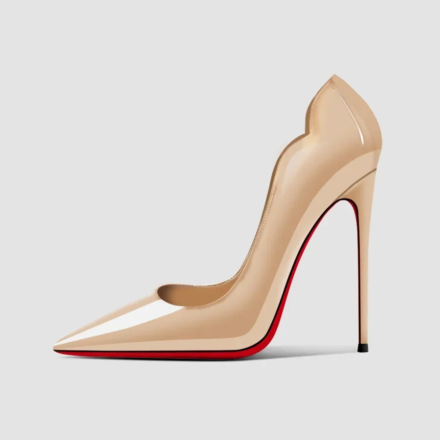 2025 New 12cm Black Extra Thin Heels  High Heels Super Shallow Mouth Women's Large Professional Single Shoes34-46