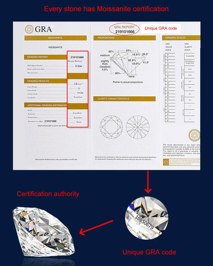 Certified Pricess Cut Moissanite Engagement Ring 1CT 2CT Colorless VVS Diamond Bridal Proposal Rings Sterling Silver Weddig Band