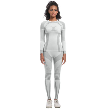 Women Skiwear Set Yoga Set Skiing Underwear Fitness Workout Thermal Gym Ski Snowboarding Running Yoga Exercise Suit Long Johns