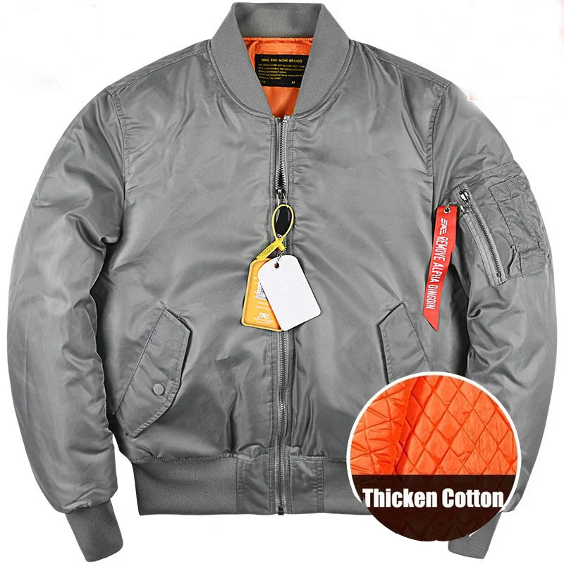 Bomber Jacket Men's Thickened Cotton Pad Coat  Autumn and Winter Baseball Uniform  Coat for Men