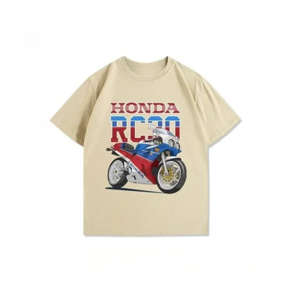 RC30 Retro Racing Motorcycle Men's T Shirt Official Classic Bike Print Soft Cotton Casual Biker Streetwear Summer 2026 Tee