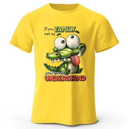 Cartoon Alligator Print 100% Cotton T-Shirt, Soft & Breathable Round Neck Short Sleeve Tee, Unisex Fun & Quirky Style