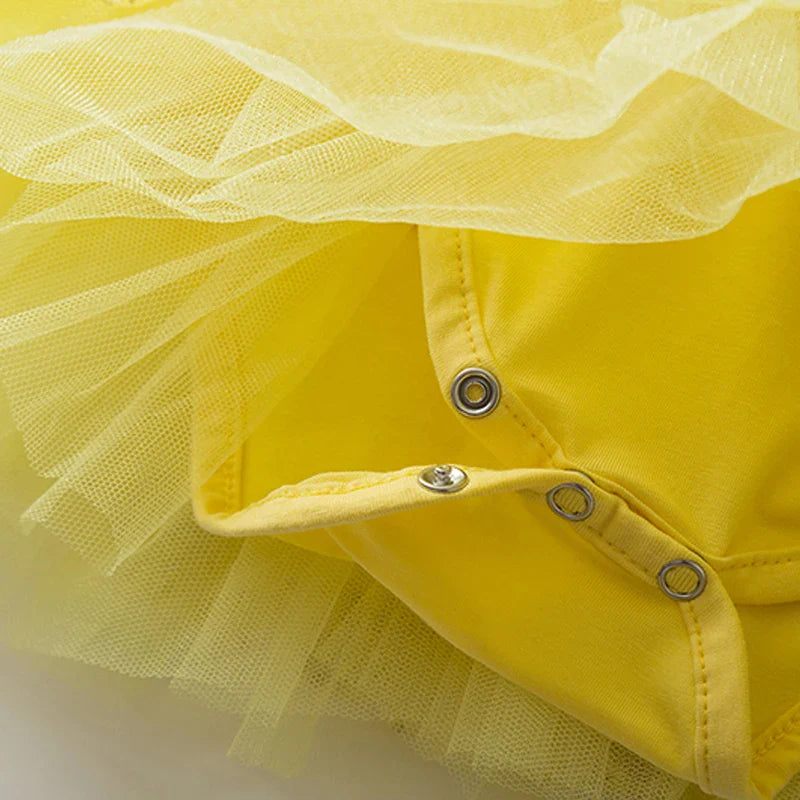 Girls' Classic Princess Style Dance Dress, Yellow Blue and Red Color Matching Halloween Costume Dress Size 100-140