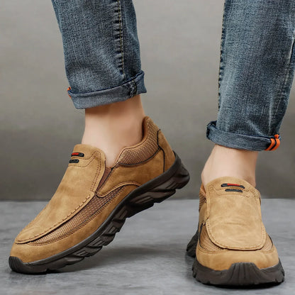 Sapatos Masculinos Casuais de Couro, Mocassins Respiráveis, Tênis Masculinos 2024, Novos Tênis Masculinos de Couro Confortáveis, Calçados Masculinos