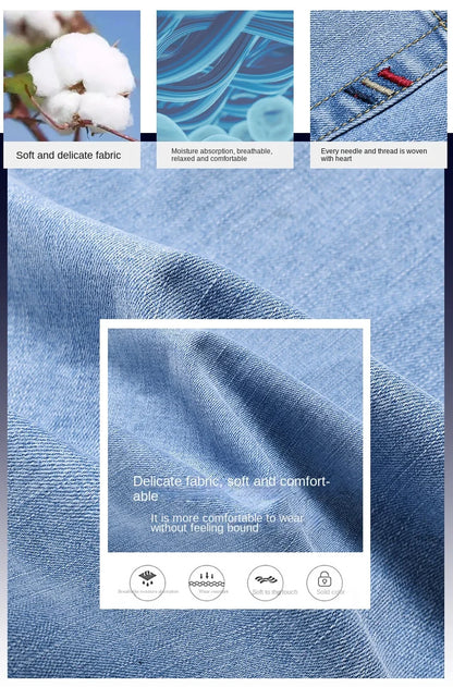 2026 Men White Jeans Fashion Casual Classic Style Slim Fit Soft Trousers Male Brand Advanced Stretch Pants