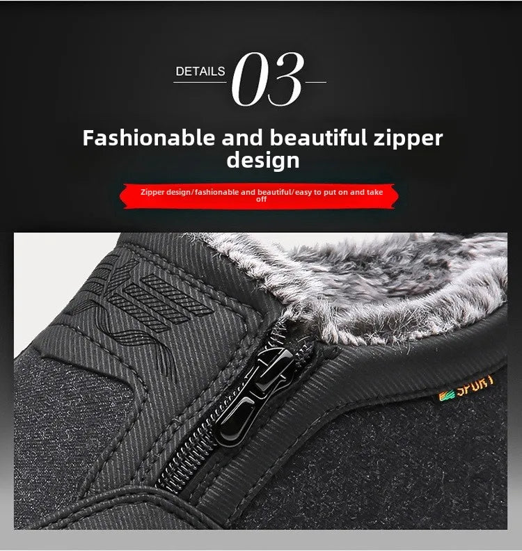 Winter high top men's cotton shoes with thick fleece, warm, waterproof, anti slip, oversized, unisex boots 38-48 boots for men