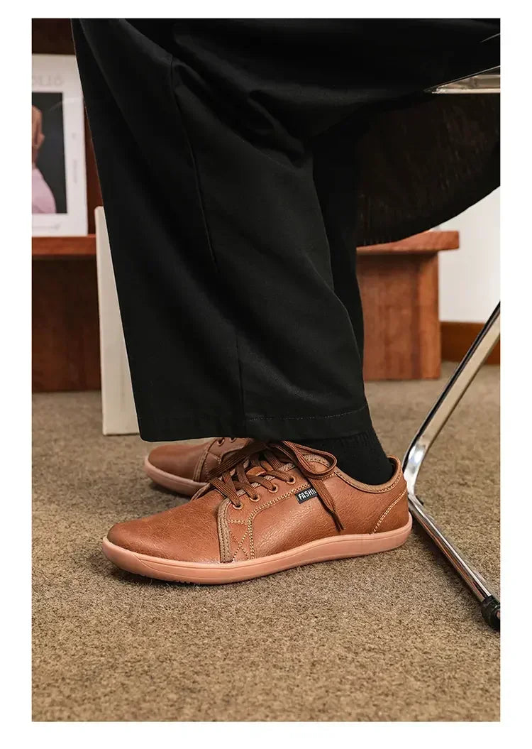Mens Artificial Leather Wide Barefoot Shoes Unisex Plus Size Male Outdoor Minimalist Sneakers Women Zero Drop Casual Walking
