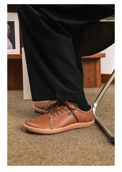 Mens Artificial Leather Wide Barefoot Shoes Unisex Plus Size Male Outdoor Minimalist Sneakers Women Zero Drop Casual Walking