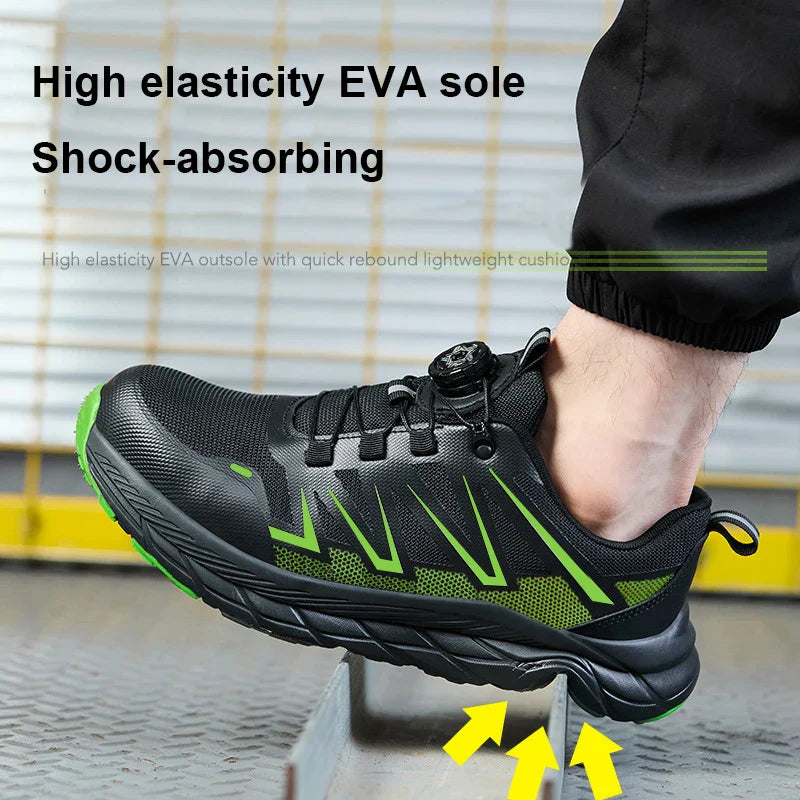 New Rotating Button Safety Shoes Men Security Protective Shoes Men Anti-smash Anti-puncture Work Shoes Fashion Men Sport Shoes