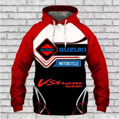 Moletom masculino, moda urbana, casual, esportivo, com estampa 3D, moda outdoor, roupas de corrida de rua de motocicleta Suzuki Enduro