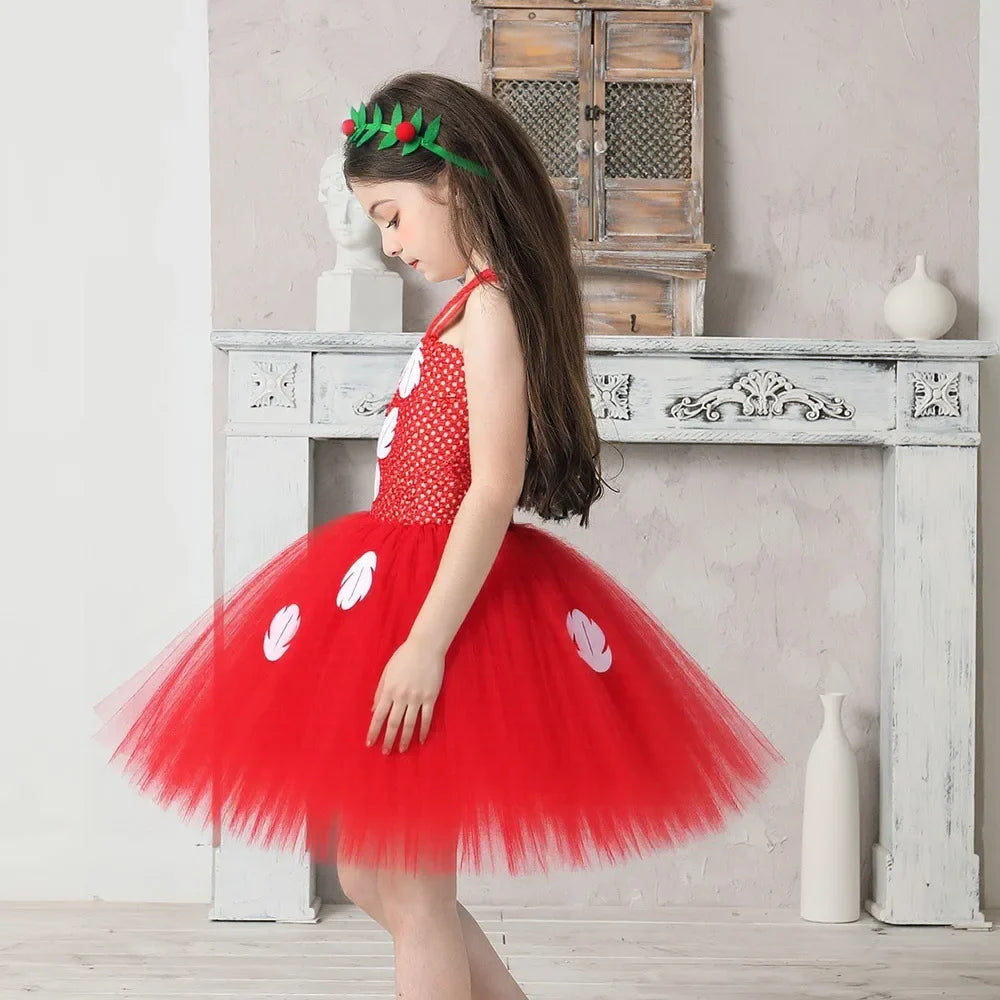Kids Cosplay Dress for Girls Lilo Inspired Hawaiian Costume With Wreath Necklace Bag Doll for Halloween Birthday