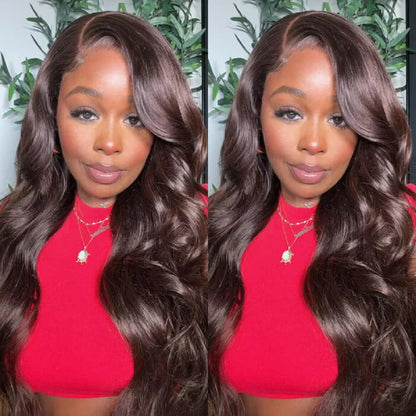 200 Density 30 38Inch Chocolate Brown Body Wave Human Hair Wigs Brazilian 13x6 HD Lace Frontal Wigs #4 Color 13x4 Lace Front Wig
