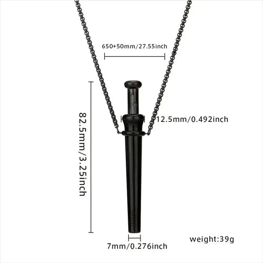 MaiLun 1pc Stress Anxiety Relief Necklace 82.5mm Length Stainless Steel Meditation Necklace Quit Smoking Anxiety Relief Necklace