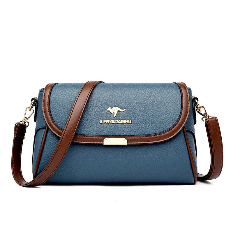 Solid Color High Quality Leather Small Shoulder Bagsfor Women 2024 New Messenger Bags with StrapDesigner Crossbody Bag Sac AMain