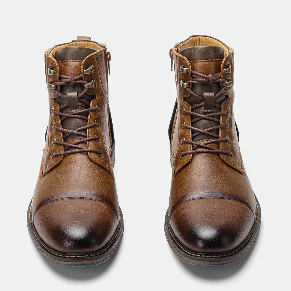 Size 8-13 Retro Men Boots 2025 Fashion Comfortable Spring Leather Boots
