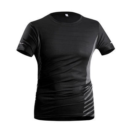 Camiseta de Corrida Masculina Verão Seda Gelo Fina Top Impressão Refletiva Secagem Rápida Manga Curta Respirável Fitness Esportiva Camiseta 5GG