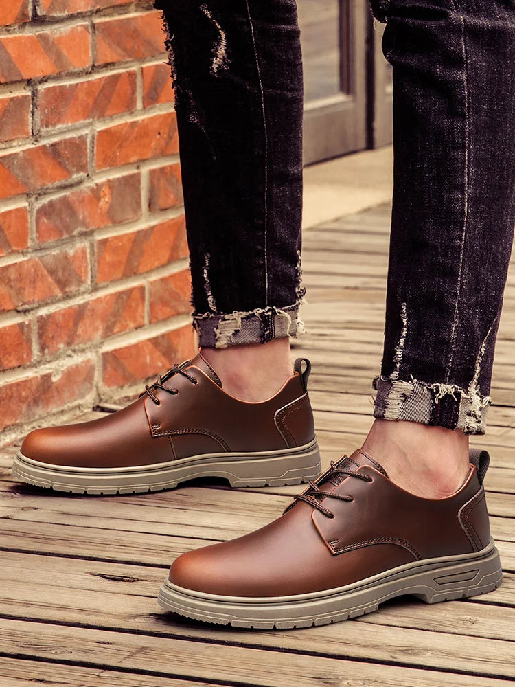 Handmade Men's Business Casual Shoes Comfortable Classic Lace-Up Work Shoes Fashionable Wedding Men's Footwear