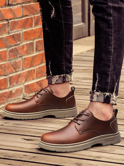 Handmade Men's Business Casual Shoes Comfortable Classic Lace-Up Work Shoes Fashionable Wedding Men's Footwear