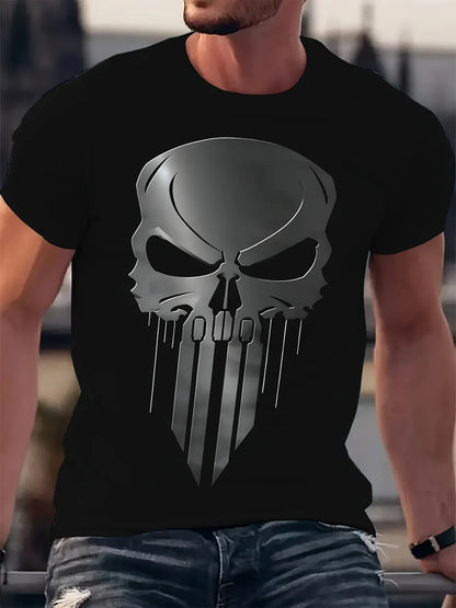 Graphic T-Shirt for Men Skull Tears Design 3D Print Superhero Graphic Tee Comfortable Fit T Shirt