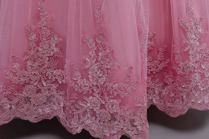 4-12 years old gorgeous girl dress sheer elegant girl birthday party princess dress long carnival evening dress summer clothing