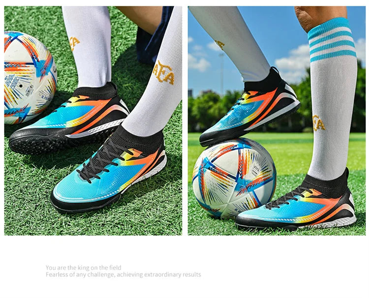Mens Soccer Shoes TF/FG High Ankle Football Boots Kids Women Outdoor Sports Shoes Multicolor Training Match Athletic Sneakers