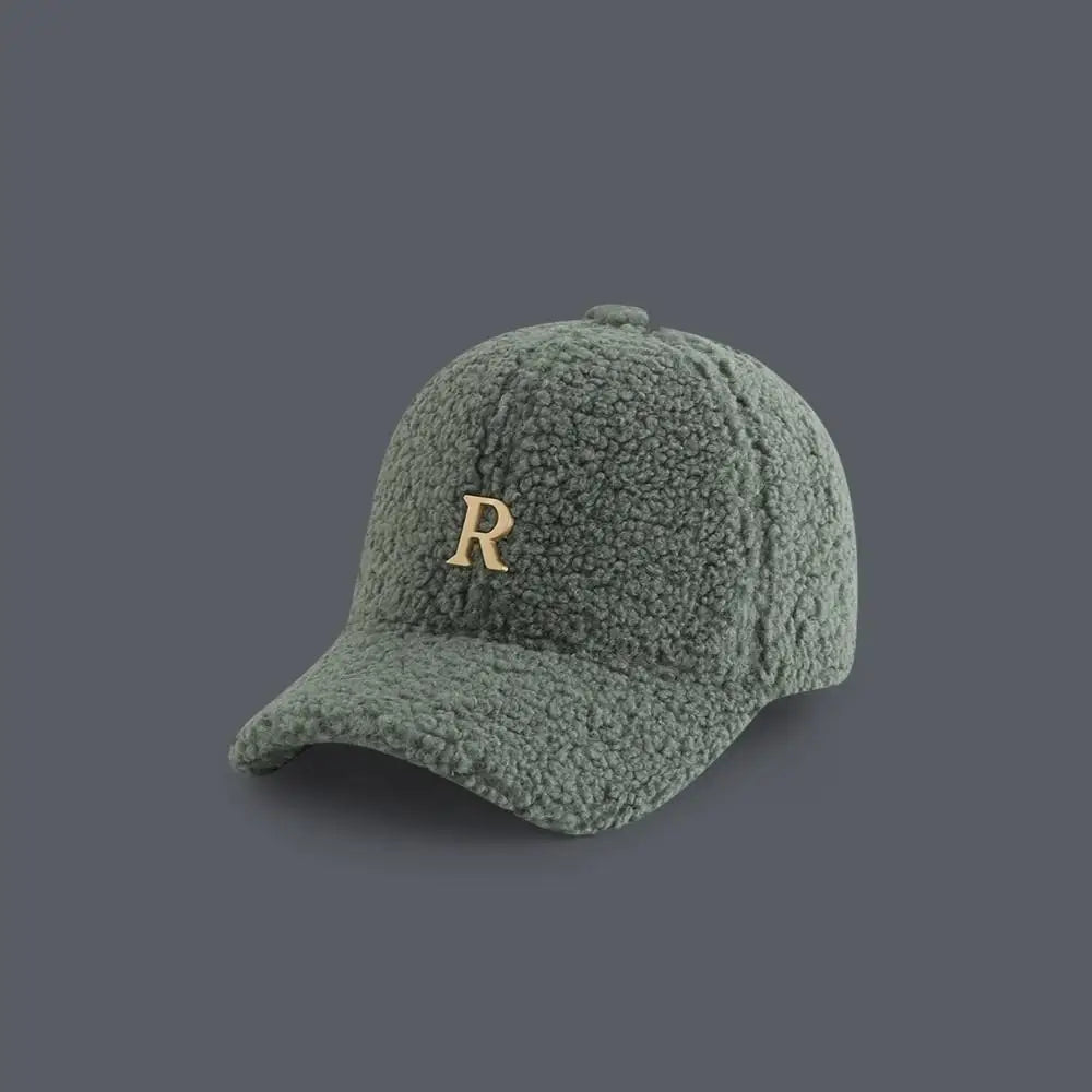 Baseball Cap Winter Hats For Women Men Unisex Letter Metal Logo Imitation Cashmere Keep Warm Simple Casual Winter Cap New Velvet