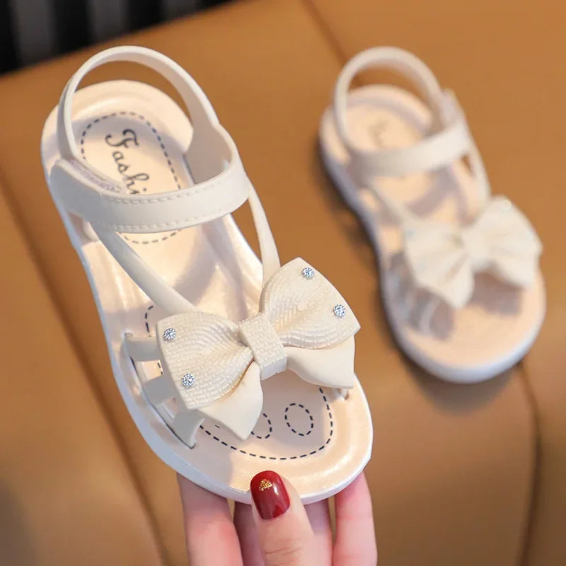 Girls Sandals 2025 Summer New Middle and Big Children's Soft Bottom Princess Breathable Children's Beach Sandals 2-10 Years Old