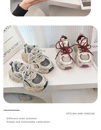 Children Sports Shoes Spring Autumn Mesh Breathable Causal Training Sneakers for Boys Girls Classic Kids School Basketball Shoes