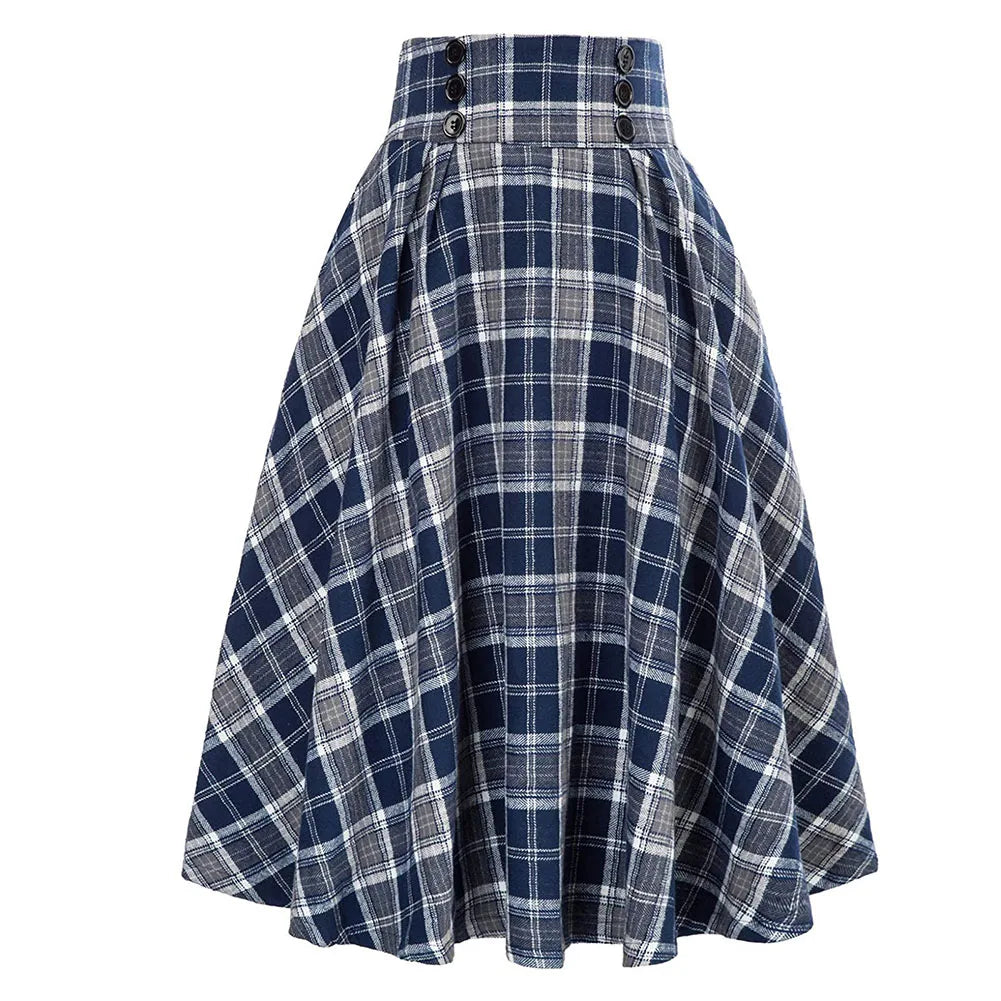 High Quality Widely Applicable Affordable Skirt Women Skirt High Waist Elegant Ladies Loose Dress Women Tartan Check Plaid