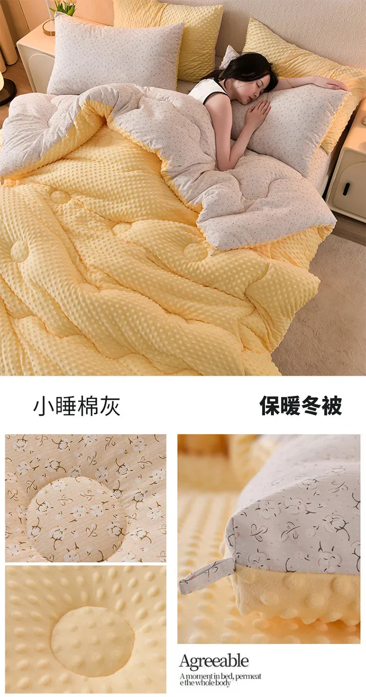 Microfiber is thickened by 3D beanie velvet to protect the warm winter blanket by single double fall and winter