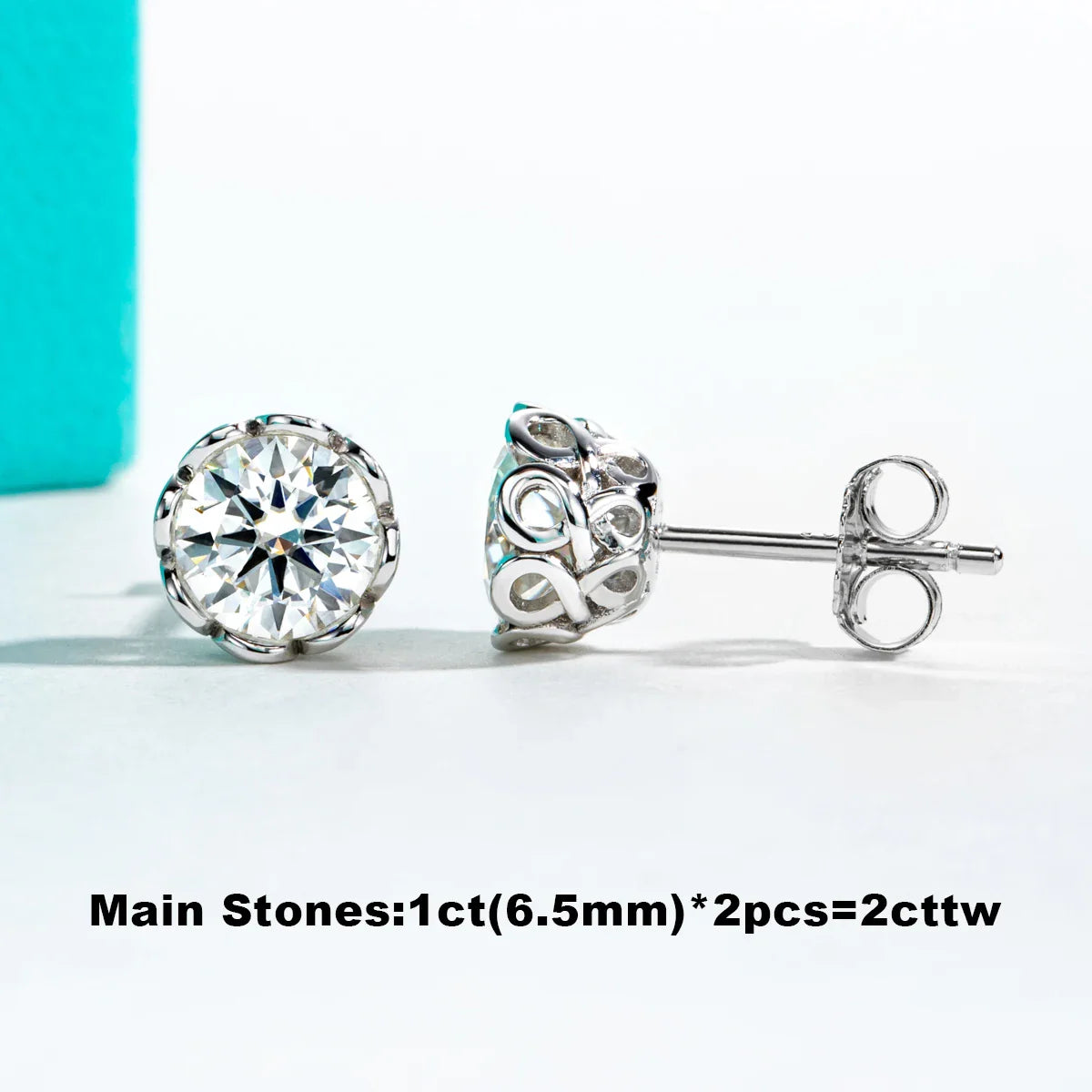 2cttw-6cttw Moissanites Diamond Earrings 925 Sterling Silver D Color VVS1 Moissanite Classic Stud Earrings For Woman