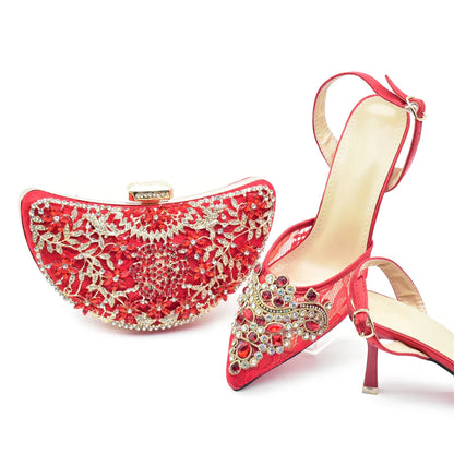 Latest Party Shoes and Bags To Match for Nigerian Wedding Pumps Bride Luxury African Shoe and Bag Set for Party in Women
