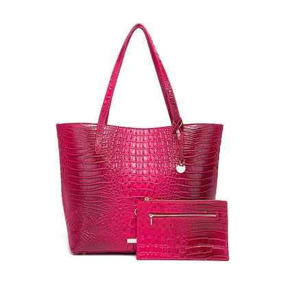 Leather Fashion Two Piece Crocodile Pattern Single Shoulder Tote Bag