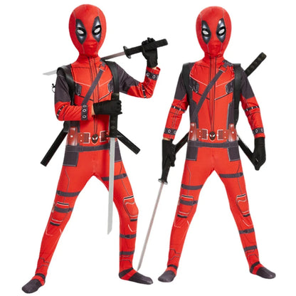 Adult Deadpool Costume Deadpool Kids Suit Cosplay Mask Suit Superhero Child Jumpsuit Halloween Costume Child Jumpsuit Kid Set